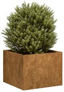 vidaXL Floreira enferrujada 40x40x30 cm aço resistente