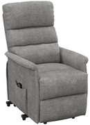 HOMCOM Poltrona Relax Reclinável Elétrica Poltrona Levanta Pessoas com Controlo Remoto e Bolso Lateral 66x90x96 cm Cinza | Aosom Portugal