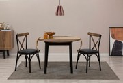 Conjunto de Mesa de Jantar Extensível Oliver – Preto Nogal – Mesa: 100