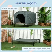 PawHut Casa para Cães com Cobertura Exterior 130x85x95 cm Cama Elevada