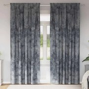 vidaXL Cortinas de Veludo 2 pcs com Ilhós Cinza Prateado 225x140 cm