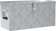 vidaXL Caixa de alumínio 61,5x26,5x30 cm prateado