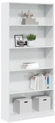 vidaXL Estante 80x24x176 cm derivados de madeira branco brilhante