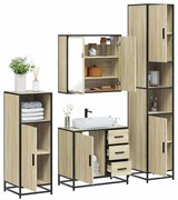 vidaXL 4 pcs conj. móveis casa banho derivados madeira carvalho sonoma