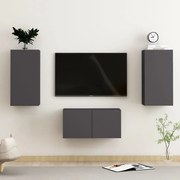vidaXL 3 pcs conjunto de móveis de TV contraplacado cinzento