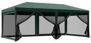 Outsunny Tenda de Jardim 6x3 m Tenda de Exterior com 6 Mosquiteiras Laterais 2 Postas com Fecho de Correr e Janelas Verde | Aosom Portugal