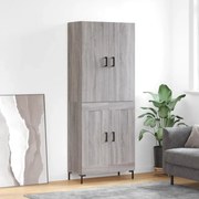 vidaXL Armário alto 69,5x34x180 cm derivados de madeira sonoma cinza