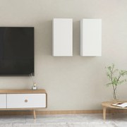 Móveis de TV 2 pcs 30,5x30x60 cm contraplacado branco