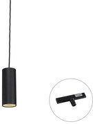 Design hanglamp zwart incl. rail adapter 1-fase - Slimline Tubo Design