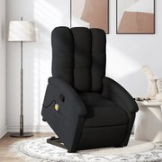 vidaXL Poltrona de massagens reclinável elevatória tecido preto