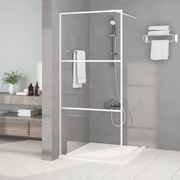 vidaXL Divisória de chuveiro 90x195 cm vidro transparente ESG branco