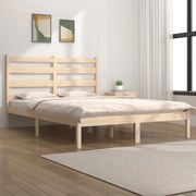 Estrutura de cama dupla pequena 4FT 120x190 cm pinho maciço