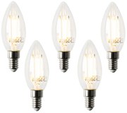 Conjunto de 5 lâmpadas LED E14 inteligentes B35 4,5W 470 lm 2700K