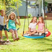 Conjunto de 2 baloiços para crianças para baloiço ou árvore com elástico e Cordas ajustáveis para o jardim do parque infantil