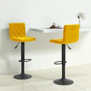 vidaXL Bancos de bar 2 pcs veludo amarelo mostarda