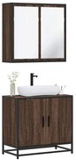 vidaXL 2 pcs conj. móveis WC derivados madeira cor carvalho castanho