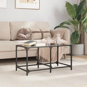 vidaXL Mesa de centro com topo em vidro preto 78,5x40x40 cm aço