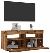 vidaXL Móvel de TV com luzes LED derivados de madeira madeira velha
