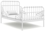 Estrutura de cama extensível em metal branco 80x130/200 cm