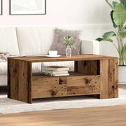 vidaXL Mesa de centro com gaveta Madeira Antiga 102 x 55 x 43,5 cm