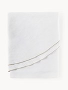 Toalha de mesa redonda em linho com rebordo Kennedy