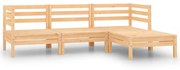 vidaXL 4 pcs conjunto lounge de jardim madeira de pinho maciça