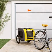 vidaXL Reboque bicicleta p/ animais tecido oxford/ferro amarelo/cinza