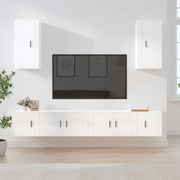 vidaXL 6 pcs conjunto móveis de TV madeira processada branco brilhante