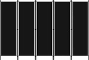 vidaXL Divisão de quarto com 5 painéis 250x180 cm preto