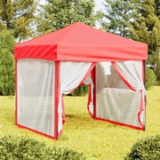vidaXL Tenda para festas dobrável com paredes laterais 2x2 m vermelho