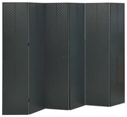 vidaXL Divisória/biombo com 6 painéis aço 240x180 cm antracite