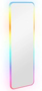HOMCOM Espelho Corpo Inteiro LED 120x40 cm Parede Iluminação 7 Cores RGB Função Memória Moderno Prata | Aosom Portugal