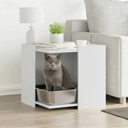 vidaXL Compartimento p/ caixa areia de gatos derivados madeira branco