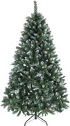 HOMCOM Árvore de Natal Artificial 180 cm Árvore de Natal com 910 Ramos com Efeito Neve 58 Pinhas Verde | Aosom Portugal