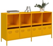 vidaXL Aparador 135x39x73,5 cm aço laminado a frio amarelo mostarda