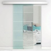 Porta de Correr de Vidro 75x210 cm Porta de Correr de Vidro com Trilho