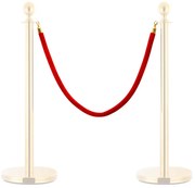 vidaXL Corda p/ barreira/pilar de delimitação veludo vermelho/dourado