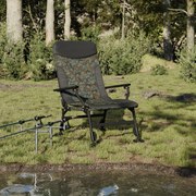 vidaXL Cadeira de pesca com apoios de braços dobrável camuflagem