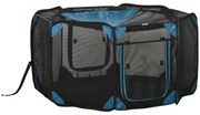 PawHut Parque para Cães de 8 Painéis Parque para Animais de Estimação com Bolsa de Transporte Parque Animais Portátil Ø126x58cm Azul