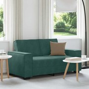 vidaXL Sofá de 2 lugares 160x78x84 cm veludo verde-escuro