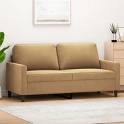 vidaXL Sofá de 2 lugares veludo 140 cm castanho