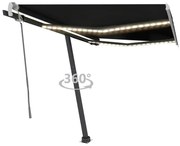 Toldo retrátil manual com LED 300x250 cm antracite
