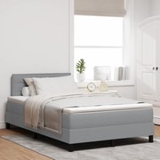 Cama Box Spring com Colchão Cinza Claro 120x200 cm Tecido
