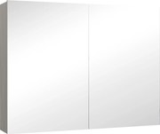 HOMCOM Armário de Parede para Banheiro com Espelho Móvel para Banheiro Portas Duplas e Prateleiras Ajustáveis 80x15x60 cm Cinza | Aosom Portugal