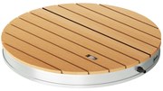 Outsunny Kit de Duche de Jardim Portátil Duche Exterior de Chão Altura Ajustável até 4 m para Campismo Piscina Praia Ø70,5x7,5 cm Madeira | Aosom Portugal