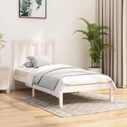 Estrutura de cama 90x200 cm pinho maciço branco