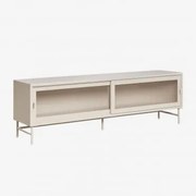 Móvel Tv 180x40 Cm Em Aço E Vidro Paoline Crema - Sklum