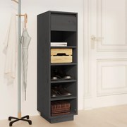 vidaXL Sapateira 30x34x105 cm pinho maciço cinzento