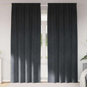 vidaXL Cortinas opacas 2 pcs Cinzento-claro 140 x 225 cm Veludo