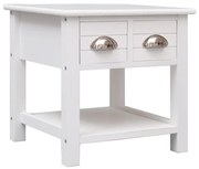 vidaXL Mesa de apoio 40x40x40 cm madeira de paulownia branco